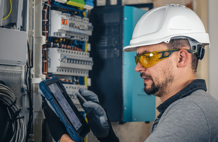 Engenheiro elétrico trabalhando, uma das áreas mais bem pagas da engenharia